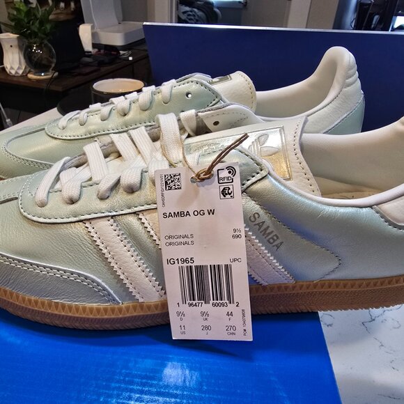 adidas Samba OG 'Linen Green Metallic' Sneakers IG1965 Mens Size 10 New Rare - Picture 2 of 14